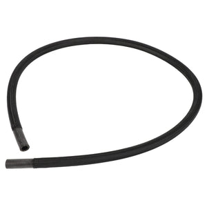 A black flexible AGCO | Coolant Hose - Acw7588930 with both ends open, coiled in a circular shape on a plain white background.