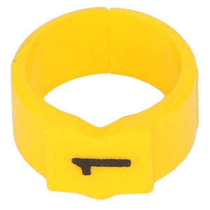 A yellow plastic sleeve labeled "AGCO | SLEEVE - AL5103013" features a small black gun icon imprinted on it.