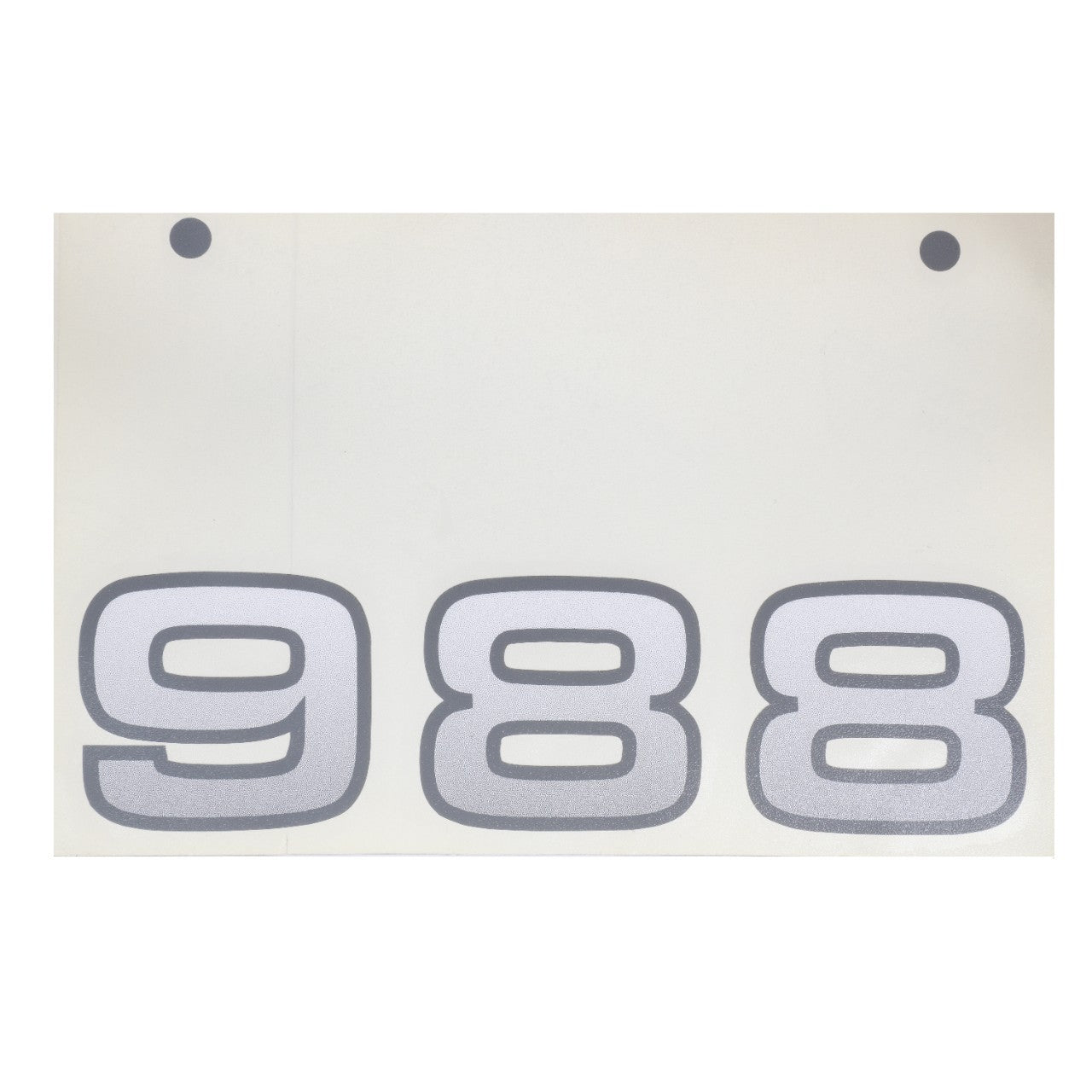 The AGCO DECAL - AL11135493 showcases the number 988 in large, bold, gray digits on a pristine white sign.