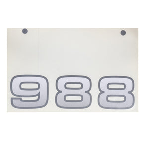 The AGCO DECAL - AL11135493 showcases the number 988 in large, bold, gray digits on a pristine white sign.