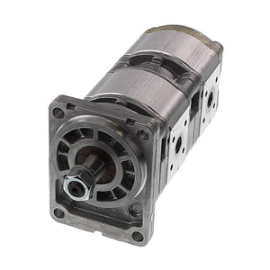 The AGCO Hydraulic Pump - Acx3431510 is a metal hydraulic gear pump featuring a silver finish and multiple connection ports. No current product description information is available at this time.