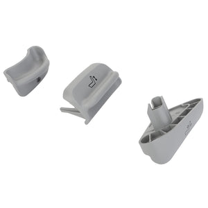 Three gray plastic components, identified as AGCO HANDLE SUPPORT - F930500030500, are displayed on a white background. Currently, there is no additional product description available.