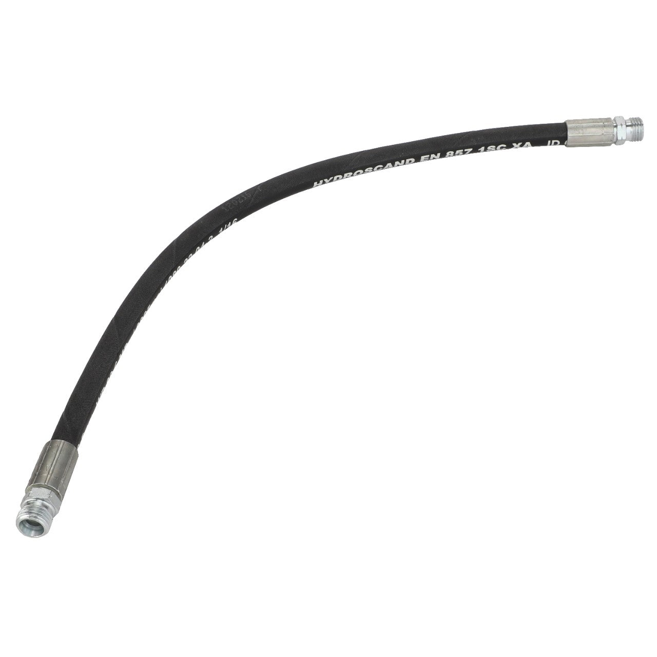 A black hydraulic hose with metal connectors at both ends, featuring the text "HYDROPASCALE EN 857 1SC 1/4 ID." This product is identified as AGCO | Hydr. Hose - Acw3722550 and is manufactured by the brand AGCO. No current product description information is available.