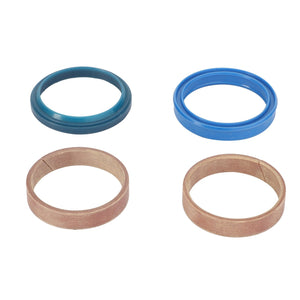 Image of four circular rings, two blue and two brown. The blue rings appear to be rubber, while the brown rings look like they are made of fabric or a composite material. No current product description available for AGCO | Seals Kit - Acp0343810 by AGCO.