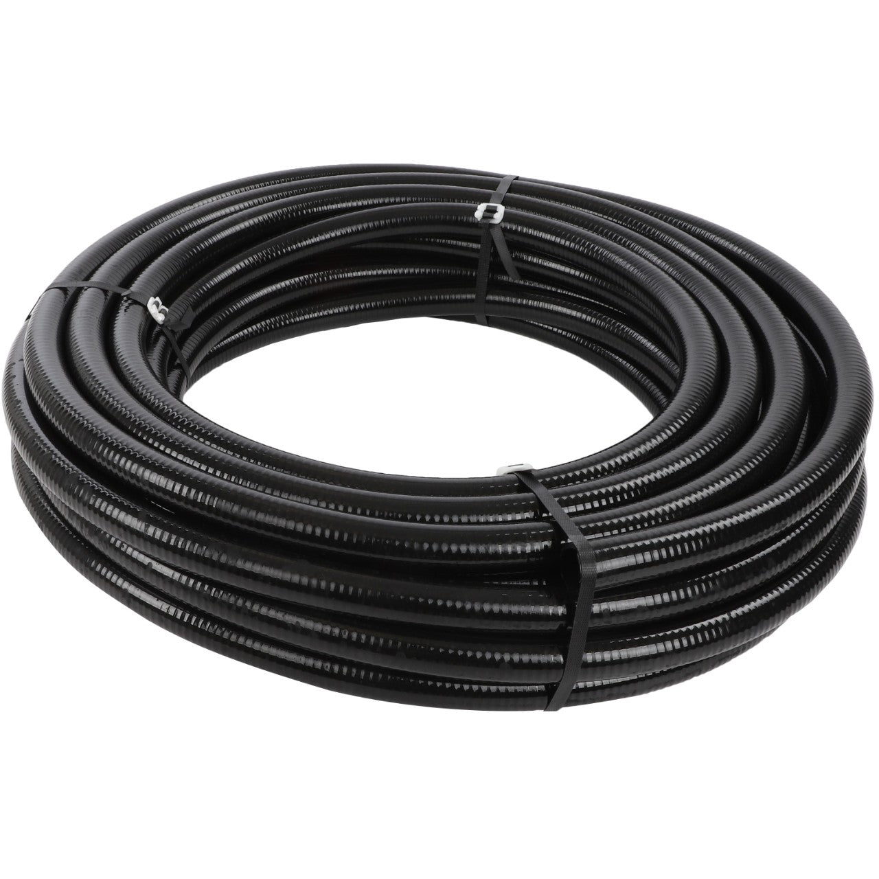 No product description currently available for the AGCO | Flex Hose - Acp0006660, a coiled bundle of black flexible conduit tubing secured with plastic ties.