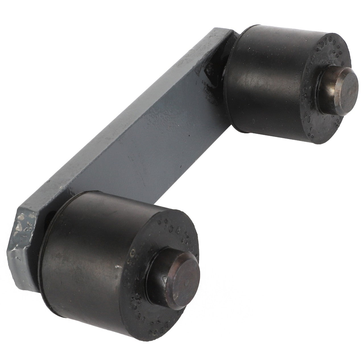 The AGCO | ARM - D28480690 by AGCO is a metal industrial hinge equipped with two cylindrical rollers. No current product description information is available.