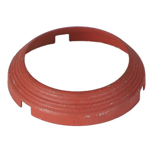 A red, round AGCO SEAL (AG335206) featuring a textured outer surface and notches along its edge, set against a pristine white background.