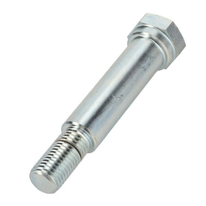 A close-up photo of the AGCO Bolt - D28480090, a silver hex bolt with a threaded end and a hexagonal head, commonly used in Massey Ferguson models.