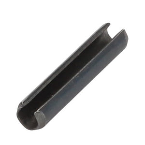 The AGCO | Pin - Acp0383530, a cylindrical metal pin with a lengthwise slit, commonly known as a roll pin or spring pin, is designed for secure fastening applications.