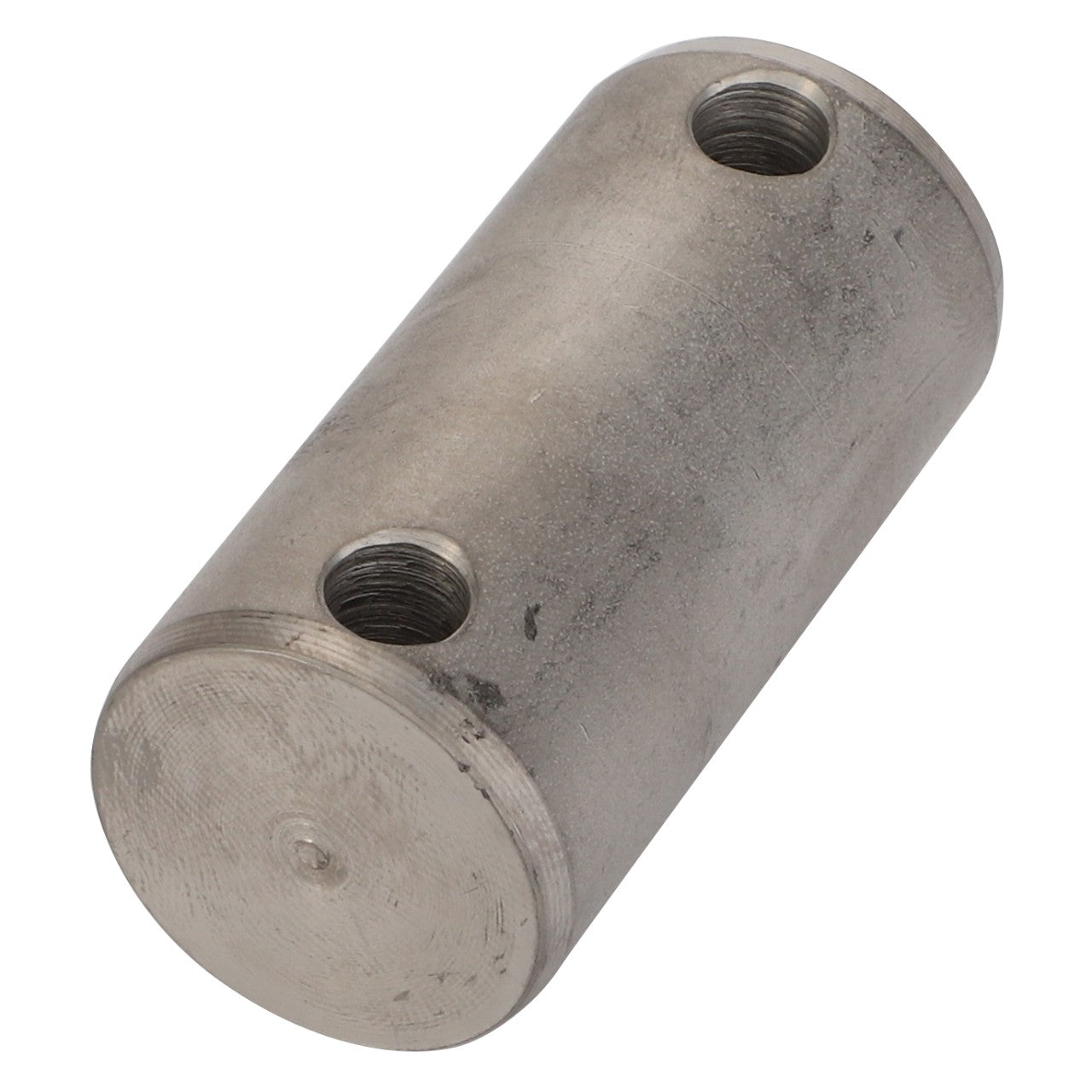 No current product description is available for the AGCO | Bolt - Fel151941, a cylindrical metal connector with two threaded holes.