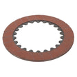 Image of the AGCO Plate - Acp0136960, featuring a rust-colored outer ring and gear-like notches on the inner ring. Currently, no product description is available.