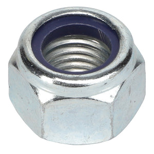 The AGCO LOCKNUT - AL5011559, a hexagonal metal nut with a blue nylon insert commonly used for fastening, currently lacks detailed product description information.