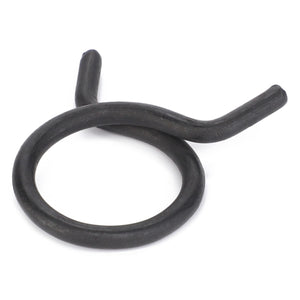 A black, circular metal clamp with two protruding ends, named AGCO | Clamp - F007200210170 by the brand AGCO, is displayed on a white background. No current product description available.