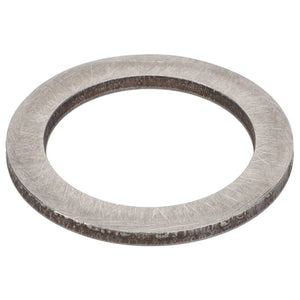 The AGCO Adjusting Washer - Acp0500000 is a metal washer with a smooth surface, featuring a large central hole and a slightly rough outer edge.