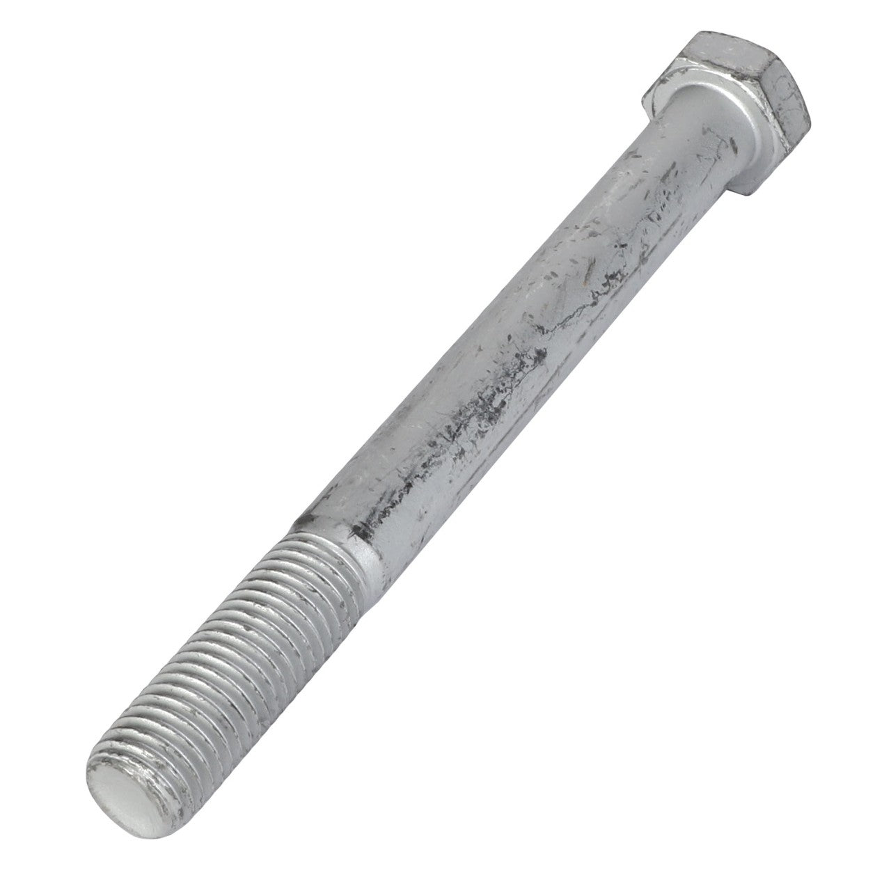 The AGCO HEXAGONAL HEAD BOLT (Model AG522886) is a metallic hex bolt featuring a partially threaded shank and a hexagonal head.