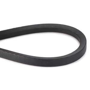 The AGCO Drive V Belt, Cutting Blade Drive - D28284841, is a black rubber belt in a circular loop shape, typically used in machinery and automotive applications, ensuring noise reduction and optimal performance. AGCO V-Belts are renowned for their reliability and efficiency.