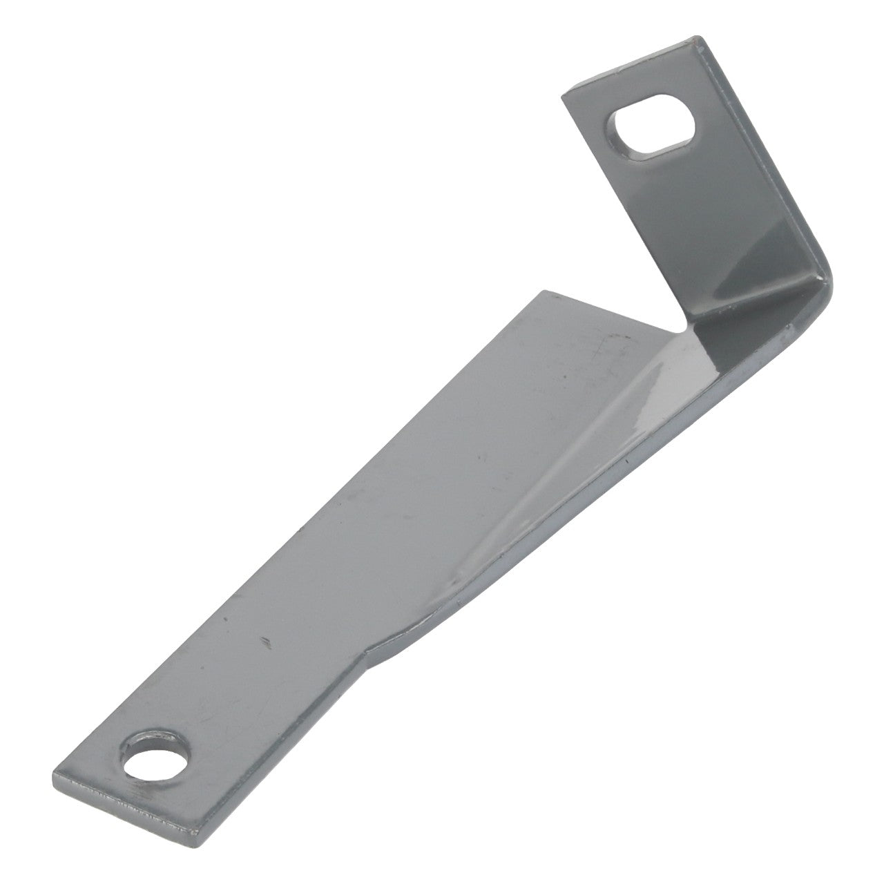 Product Name: AGCO | BRACKET - D28285381 is a metal bracket crafted by the brand AGCO. It features two holes, one at each end, and has a bent middle section. Currently, there is no detailed product description information available.