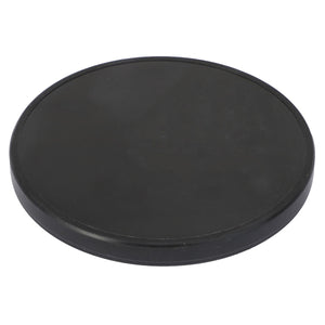 A black round rubber mat with a sleek, smooth surface, perfect for yoga or exercise—introducing the AGCO Seal Cap - Acp0287210.