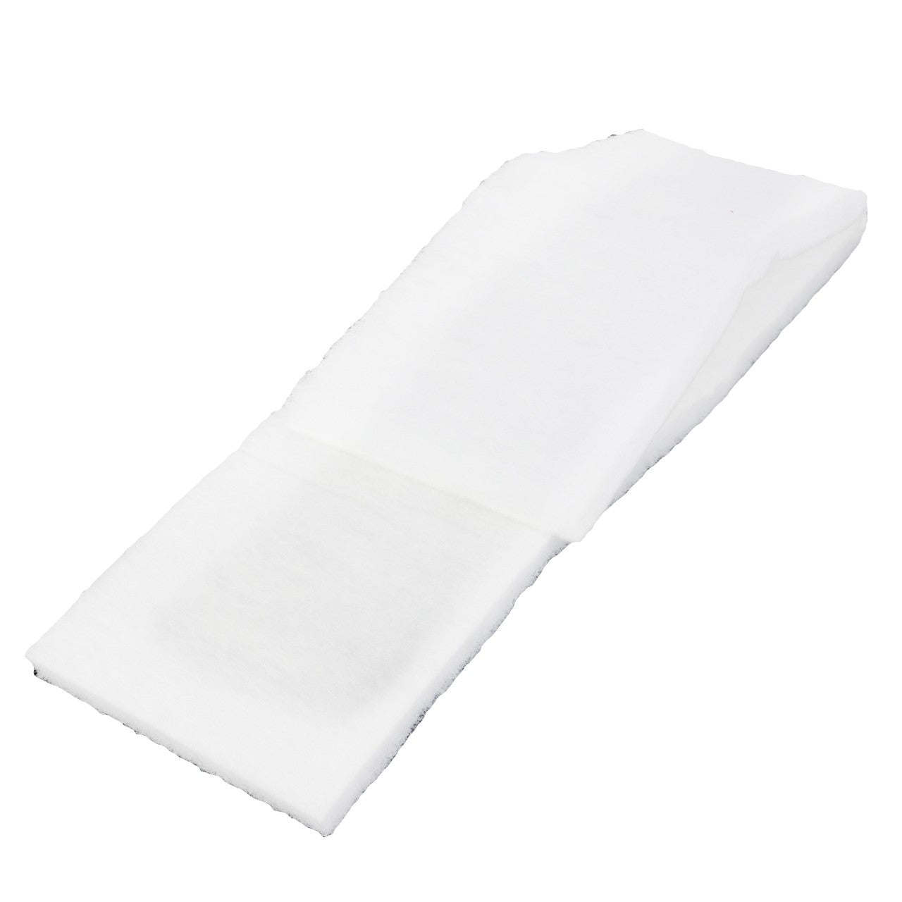 A folded, white AGCO | CAB FILTER - D28980849 disposable face mask rests on a plain white background, offering clear and essential protection without the necessity for a detailed product description.