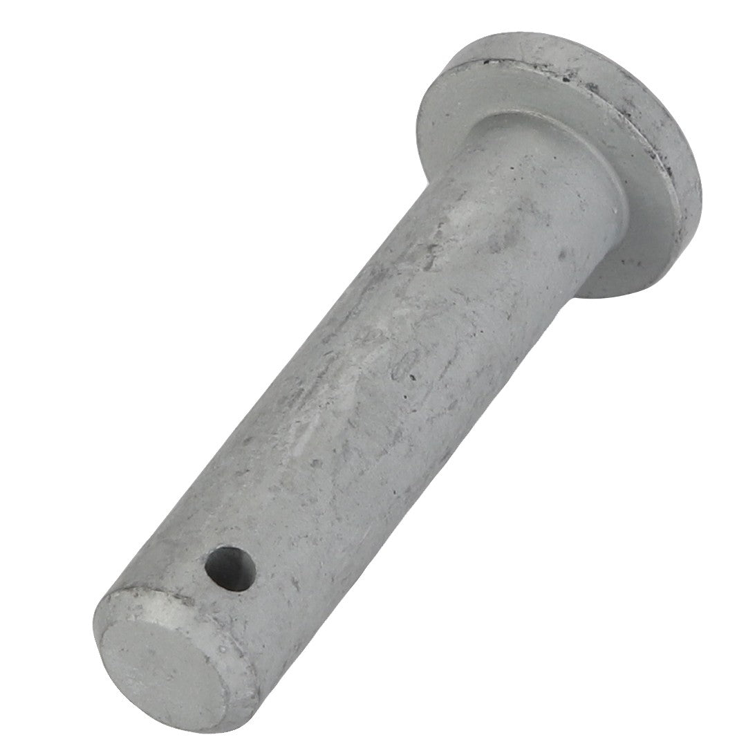 The AGCO | Clevis Pin - Acw106644A, from the brand AGCO, is a metal cylindrical pin featuring a small circular hole near one end and a wider flat top at the other.