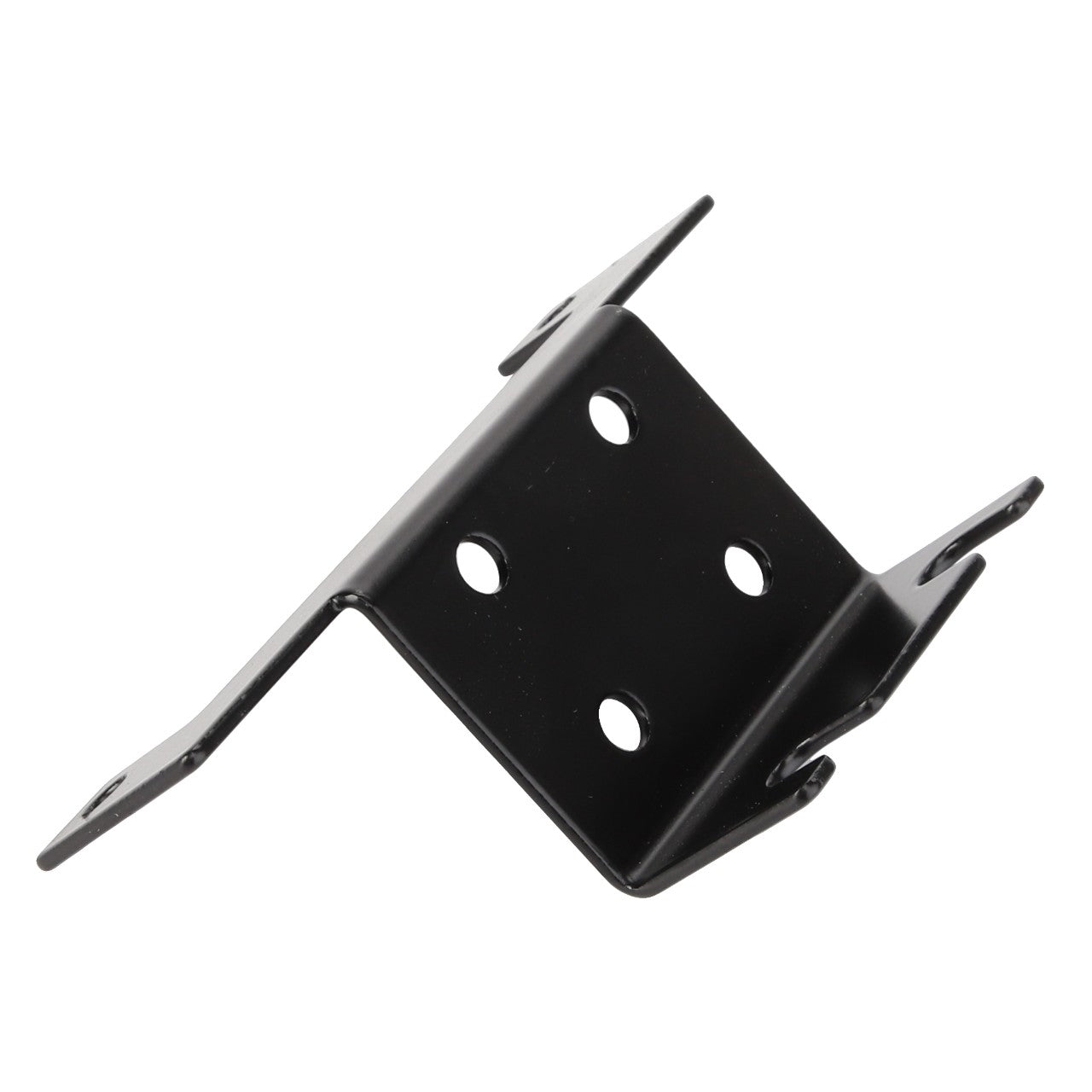 The AGCO | BRACKET - ACW0575700 is a durable black metal bracket featuring multiple holes for versatile mounting purposes.