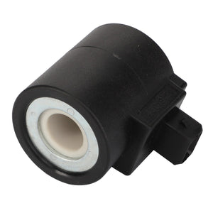 A product labeled AGCO | Magnet Coil - F117951130020, featuring a small, cylindrical black solenoid valve with a white inner ring and a connector piece on the side, is displayed against a plain white background. No current product description available.