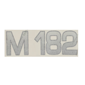 Clear film material displaying the text "M 182" in large outlined lettering. Product Name: AGCO | Decal - Fel142111, Brand Name: AGCO.