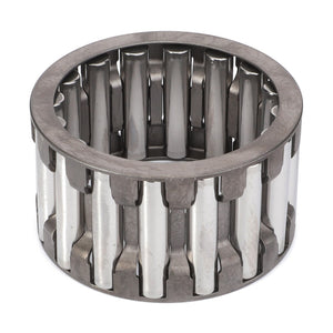 The AGCO | Needle Roller Bearing - 3011592X1 is a cylindrical metal bearing with numerous rollers arranged in parallel lines and a cage, commonly used in Massey Ferguson Models to reduce friction.