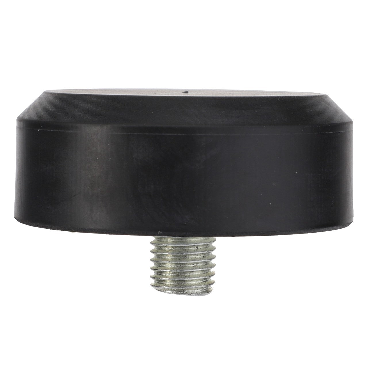 A round black rubber AGCO Steering Axle Stop - Acw2105930 with a sturdy threaded metal bolt extending from the bottom.