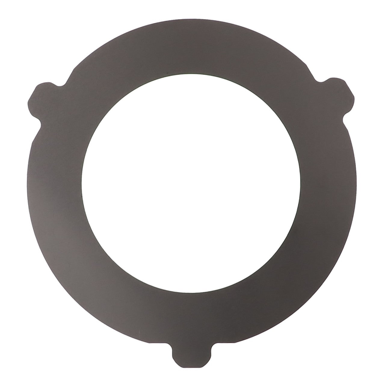 The AGCO | DISC - T221TP0171205 is a circular metal gasket featuring an inner hole and three small tabs extending outward at equal intervals, though no current product information is available.