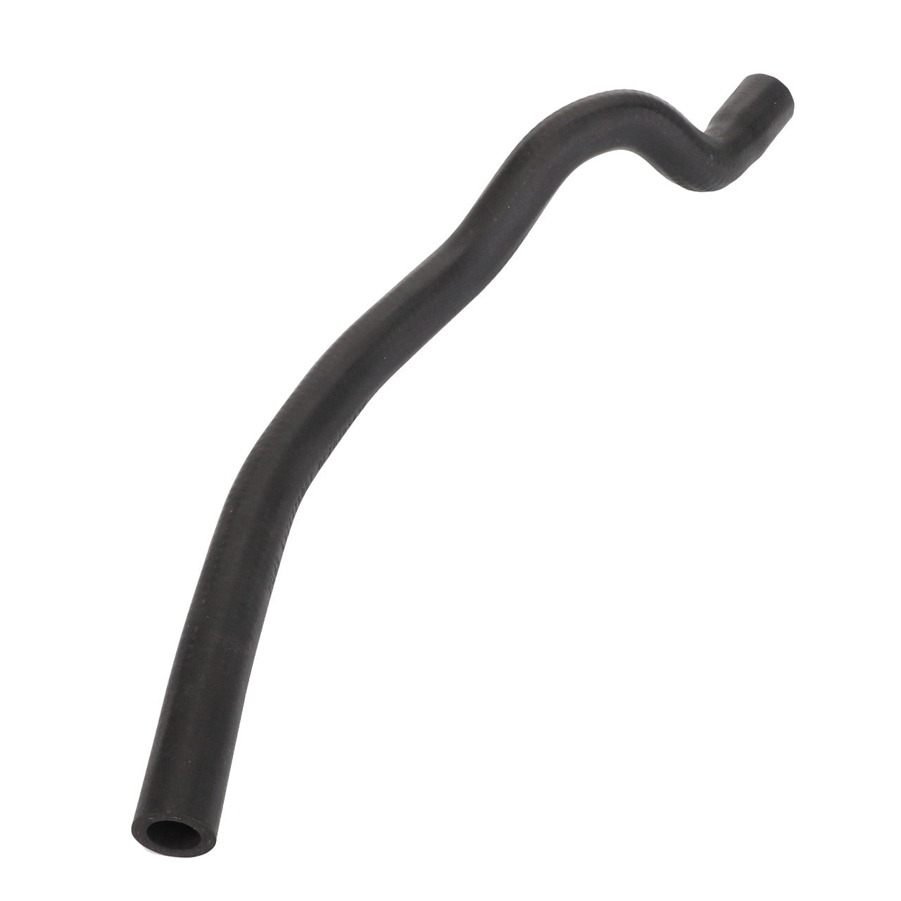 Image of the AGCO Hose - Acw4020230, a black, curved rubber hose designed for automotive or industrial applications. It features a smooth outer surface and varying diameters at both ends. The product is branded by AGCO. No current product description information is available.