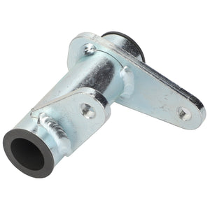 The AGCO | Conrod - Acw0528020 is a metal angle pipe fitting featuring a mounting bracket, welded joints, and a black inner lining. Currently, there is no detailed product description available for this item.