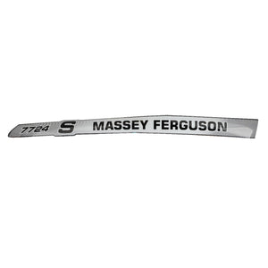 A curved silver emblem featuring the text "Massey Ferguson" and "7724" in black, accompanied by a stylized "S" logo. This item is listed under the product name AGCO | Decal - Acw3587370 from the brand AGCO. No current product description information available.