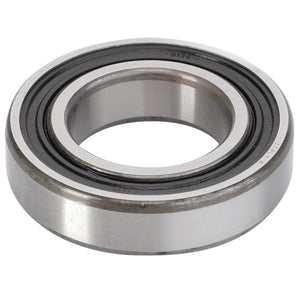 The AGCO Ball Bearing - La24905100 is a high-quality metallic ball bearing from AGCO, featuring an inner and outer ring, a smooth polished surface, and black seals on both sides. It is designed to efficiently manage both radial and axial loads.