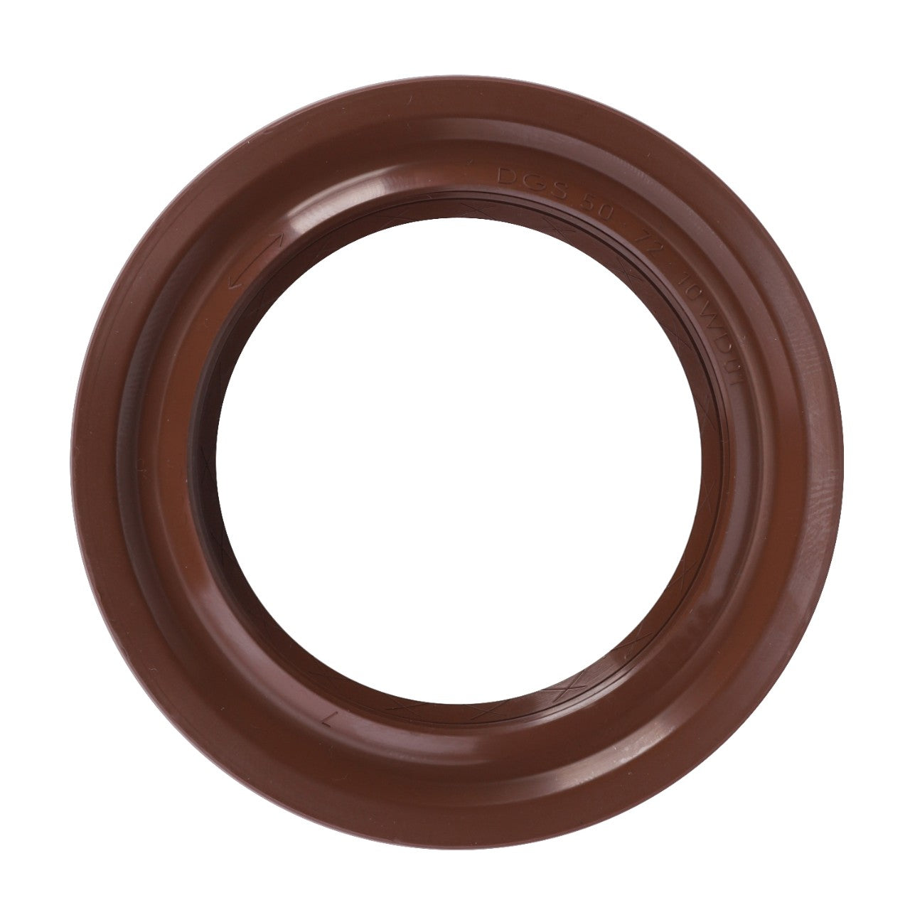 A brown circular rubber gasket with an inner diameter of approximately 5 inches, ideal for FARMER Vario applications in Fendt models, is available as the AGCO Shaft Seal - X550110410000.