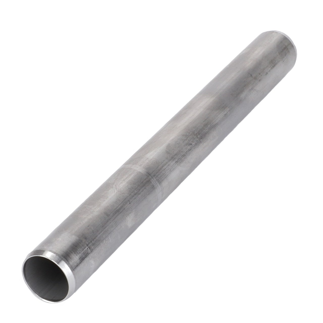 A cylindrical metal pipe from AGCO, with a smooth, reflective surface angled diagonally, reminiscent of the durable hydraulic tubes found in Massey Ferguson Models, is the AGCO Hydraulic Tube - 3796583M1.