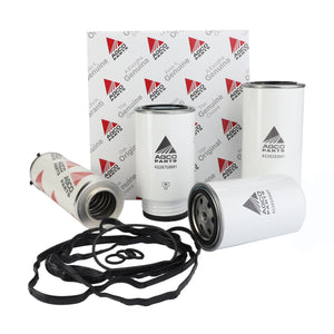 The AGCO | Service Kit - Acp0525370, along with various filters and seals, is displayed with packaging in the background. However, there's no current product description available.