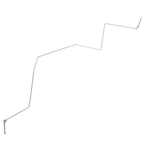 The AGCO Right Hand Brake Pipe - Acw2467190, a long, thin metal rod featuring multiple bends and angles, is showcased against a plain white background. This minimalist image reveals no additional details beyond its straightforward form.