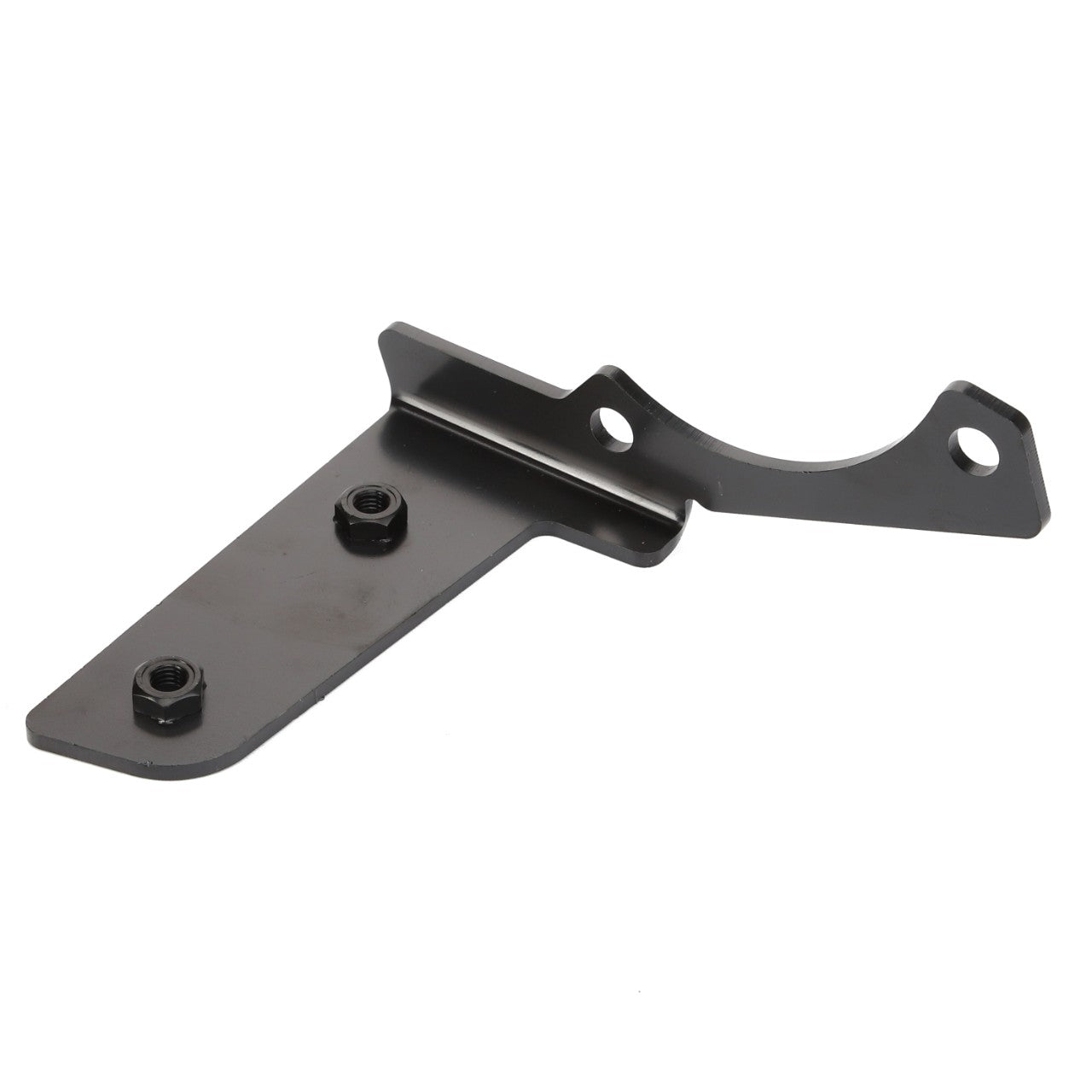 The AGCO Bracket - Acw1468770 is a black metal bracket featuring two bolts and multiple mounting points, though its specific applications are not provided.