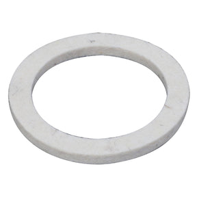 The AGCO Felt Ring - D43501500 is a white, round, flat washer with a central hole, commonly used in plumbing and mechanical applications for sealing and spacing purposes—ideal for maintaining efficiency in Fendt IDEAL machinery.