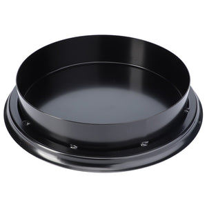 A round black metal ring with a flat base and raised edges, resembling an industrial component or part of a mechanical assembly. This item is known as the AGCO | COVER - F930200091010 from the AGCO brand. No current product description information is available.