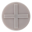 A round beige button with a raised plus sign in the center, similar to the controls on AGCO models, specifically the AGCO Padding - 4392870M1.