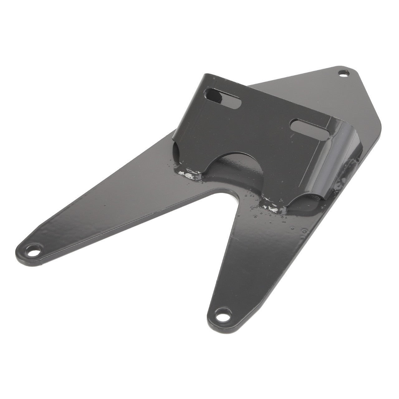 Black-painted metal bracket with three holes and a mounting section, AGCO | Bracket - Acw155354A.