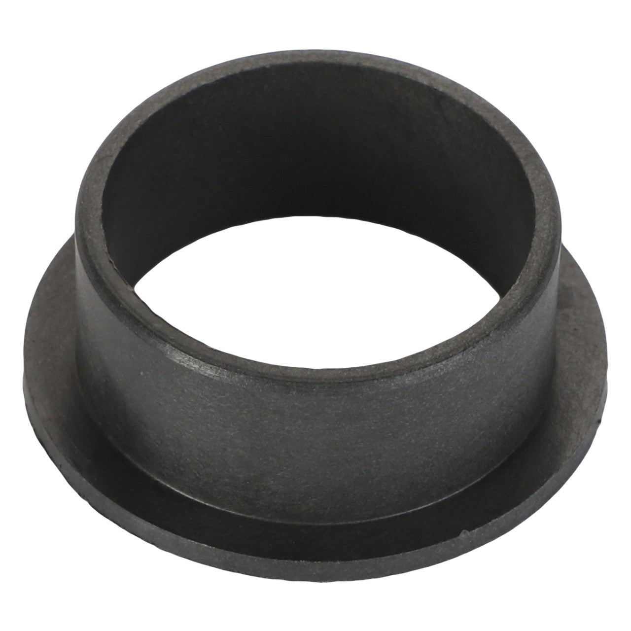 The AGCO Flange Bushing - Fel151609 is a cylindrical black metal sleeve featuring a flange at one end. No current product description available.