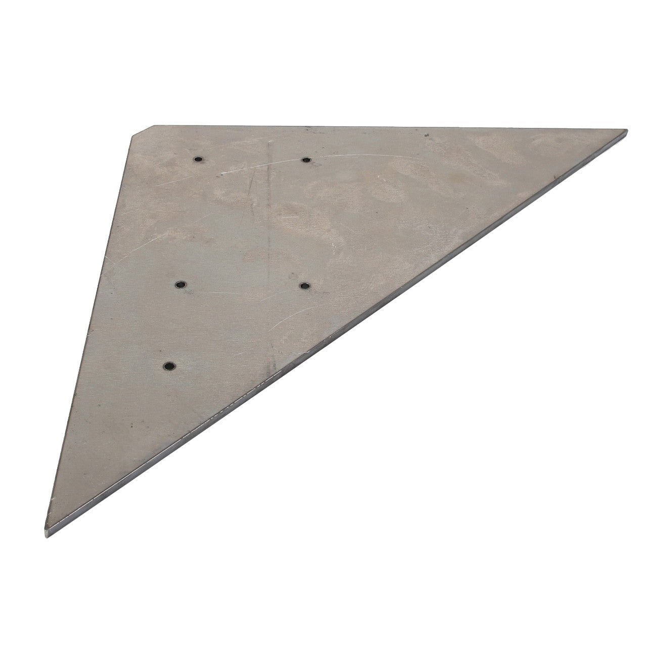 A metal triangular sheet with five small holes, identified by the product name AGCO | DECAL - D28284443 and manufactured by the brand AGCO, currently has no available description information.