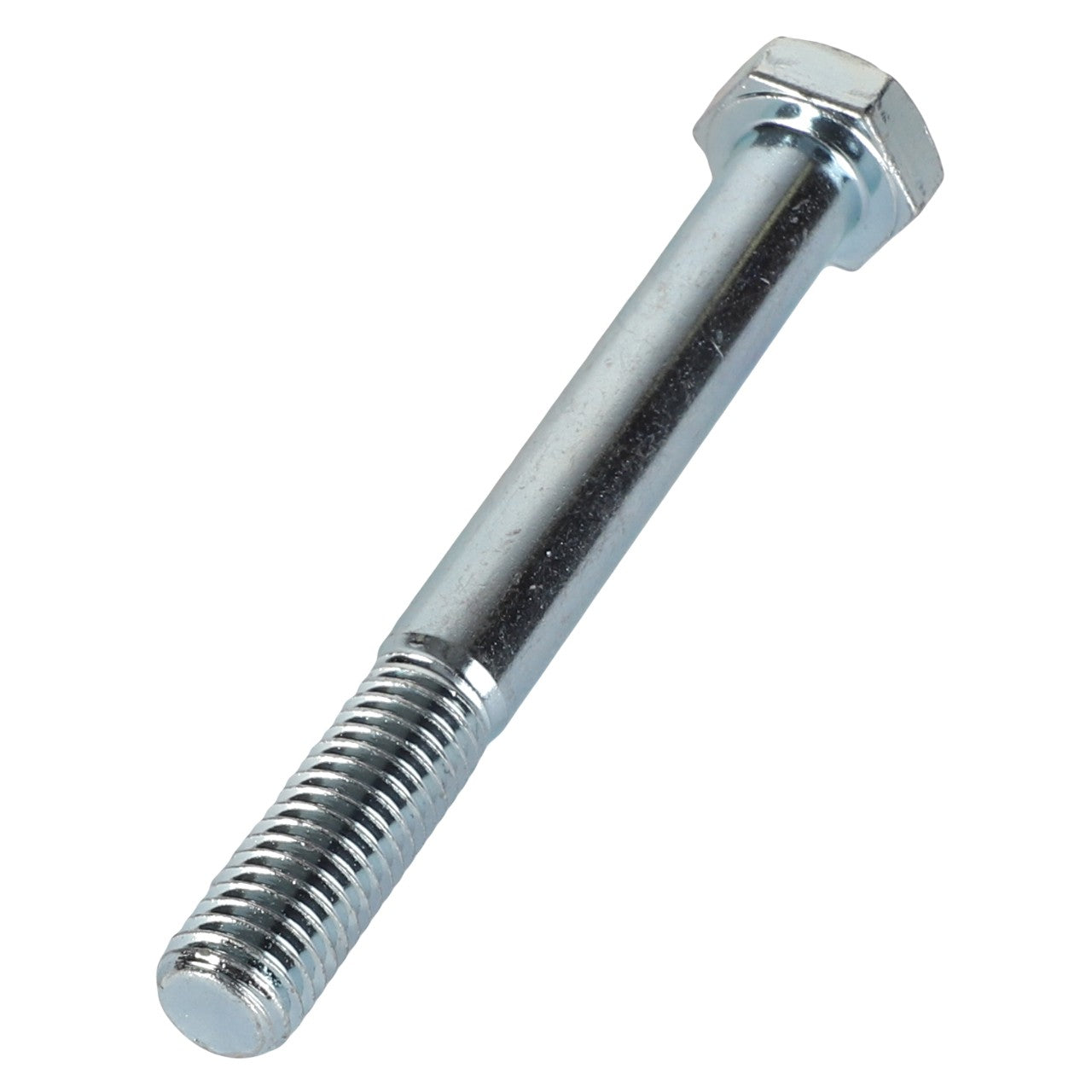 A metal bolt with a hexagonal head and threaded shaft, ideal for machinery from AGCO's Fendt brand, the AGCO Hexagonal Head Bolt - 9-1113-0136-2 is shown on a white background.