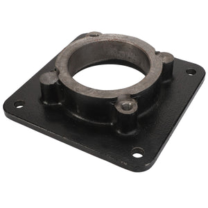 The AGCO BEARING CARRIER - ACY1500100 is a metal flange featuring a circular opening at the center and four bolt holes at the corners, designed for use in machinery or structural applications. No additional product description information is available at this time.