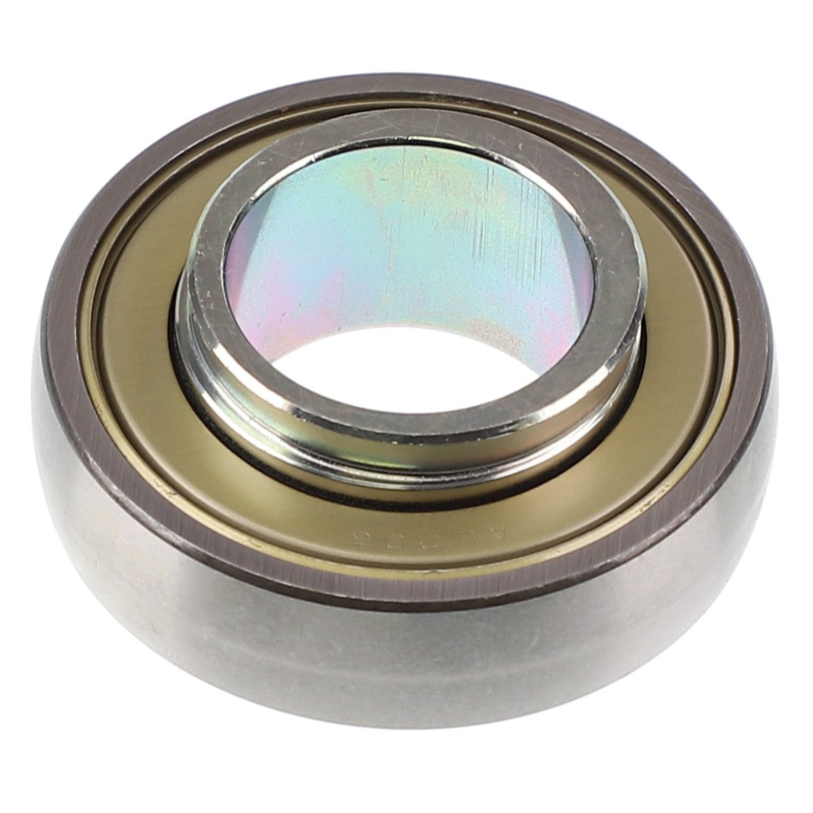 Close-up of a metallic AGCO | COLLAR - CL610448C0 bearing with a cylindrical shape and a shiny silver surface. No current product description information is available.