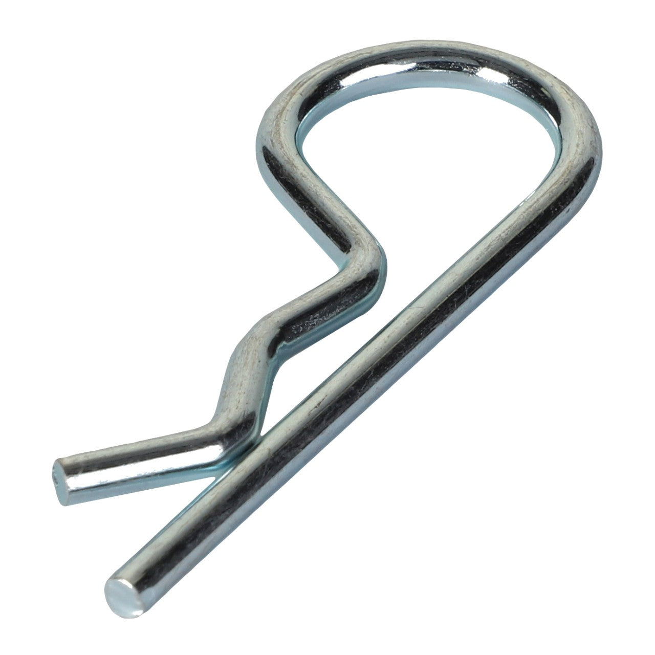 A close-up image of a silver AGCO Hair Pin Clip - Acp0014600, also known as a hitch pin clip, used for firmly securing the position of components.