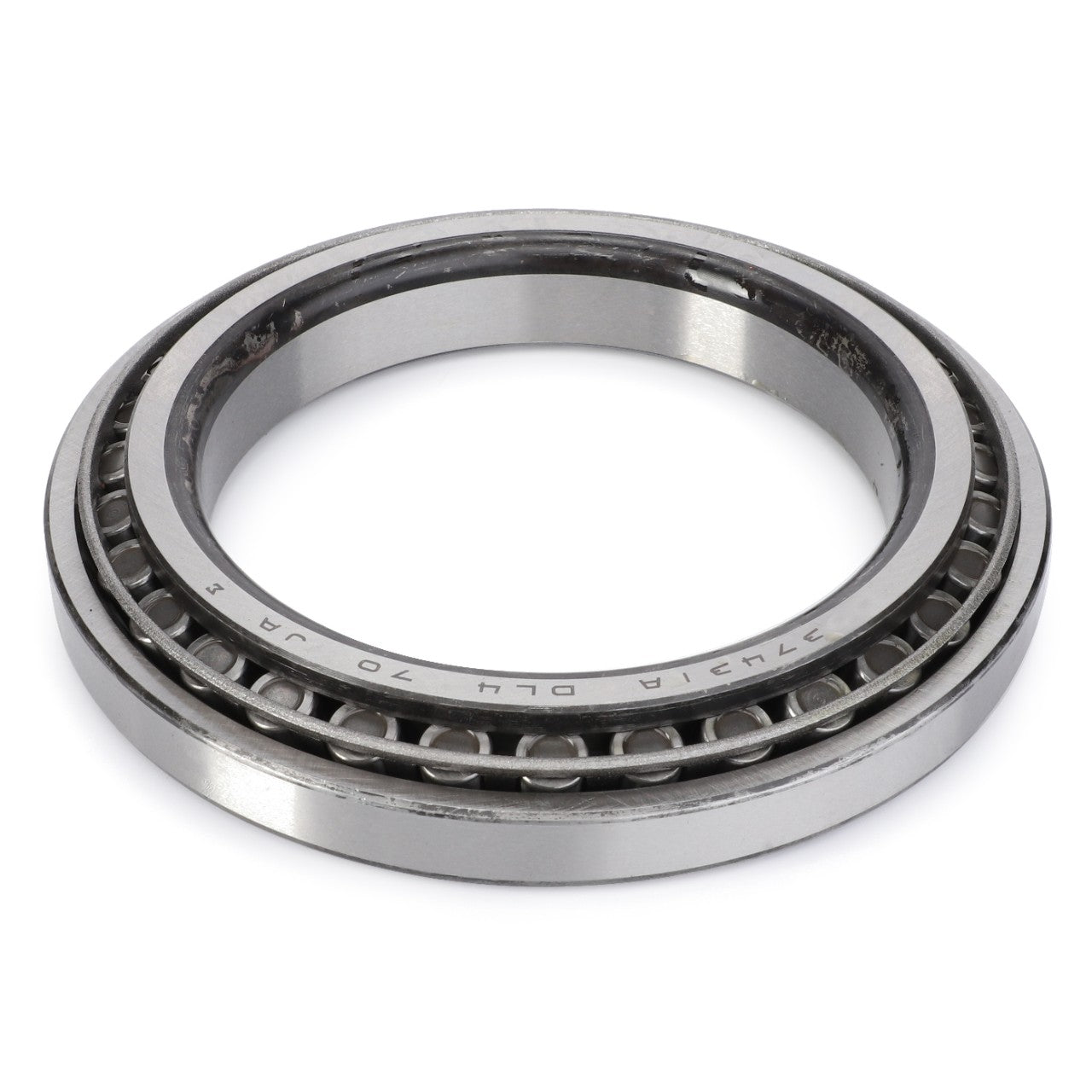 A close-up of the AGCO | Taper Roller Bearing - G816300020180, designed to handle both radial and thrust loads. The bearing features an outer ring with visible rolling elements arranged in a conical shape.